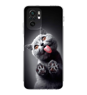 PrintiFy Xiaomi Redmi Note 10 ile Uyumlu Kedi 2 Kamera Korumalı Şeffaf Kılıf