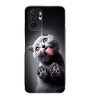 PrintiFy Xiaomi Redmi Note 10 ile Uyumlu Kedi 2 Kamera Korumalı Şeffaf Kılıf