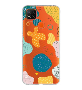 Xiaomi Redmi 9C Uyumlu Kapak Geometrik Şekiller Tasarımlı Şeffaf Silikon Kılıf