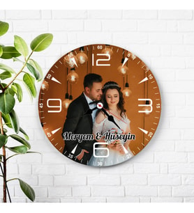 İsimli Fotoğraflı Duvar Saati 27 cm