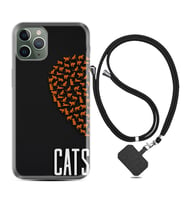 Apple iPhone 11 12 13 14 Pro Max Kılıf Boyun Askılı Silikon Cats 1792
