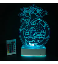Kişiye Özel 3D  Çanı ve Ev Masaüstü 16 Renk Dekoratif Led Lamba