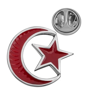 925 Ayar Gümüş Ay Yıldız Rozet