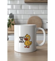 What The Duck Tasarımlı 330ml Baskılı Beyaz Seramik Kupa Bardak