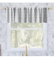 Lexroo Şantuk Doku Çizgili Pamuk Kafe Perdesi Valance, 132 cm x 35 cm, Siyah/Beyaz