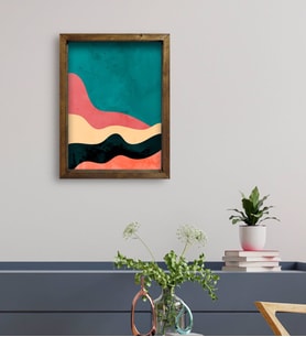BK Gift Otel Odası Konseptli Doğal Masif Ahşap Çerçeveli Tablo 45x65cm-124
