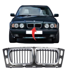 Bmw 5 Serisi E34 Ön Panjur Orta Krom Çerçeveli 1994-1996 51138148727