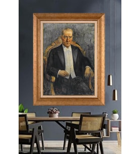 Altın Varaklı Çerçeveli Paspartulu Atatürk Tablo TR1344 (Gold)