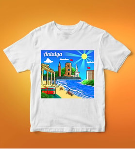 Antalya Tasarımlı Tişört (Beyaz)