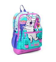 CORAL HIGH 23751 KIDS TURKUAZ PEMBE DONDURMALI KEDİ DESENLİ DÖRT BÖLMELİ SIRT ÇANTASI