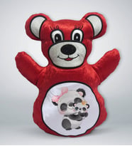 BK Gift Sevimli Pandalar Tasarımlı Kırmızı Ayıcık Yastık-2