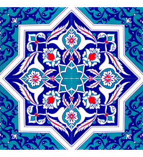 Armada Çini 20x20 Cm Ac 49 Türkmen Yıldız Desenli Kütahya Çini Karo