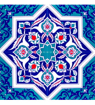 Armada Çini 20x20 Cm Ac 49 Türkmen Yıldız Desenli Kütahya Çini Karo