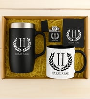 BK Gift Kişiye Özel İsimli Siyah Termos Mug & Kupa & Sigara Kutusu & Çakmak Hediye Seti-1  Babalar Günü Hediyesi, Erkeklere Özel Hediye