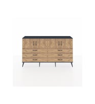 Arges Konsol 2 Raflı 6 Çekmeceli 4 Kapaklı 176x30x99 Antrasit-Çam
