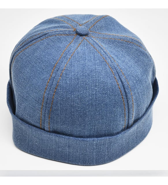 Urban Koyu Mavi Docker Şapka - Sipersiz Denim %100 Pamuk Kep