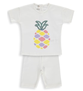 Civil Baby Ananas Nakışlı 6-18 Ay Takım - Pudra