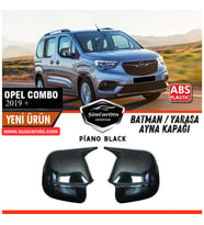 Opel Combo 2019 Sonrası Uyumlu Batman Yarasa Ayna Kapağı Piano Black ABS Plastik Sağ Sol Takım