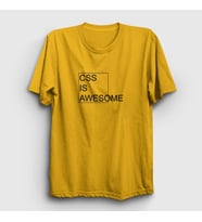 Presmono Unisex Sarı Css Is Awesome Developer Yazılımcı T-Shirt 357242tt (Sarı)