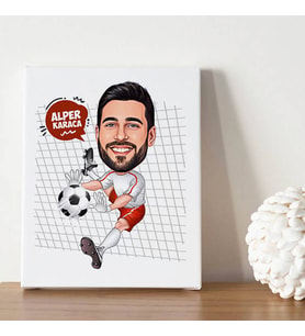 Erkek Kaleci Karikatürlü Kanvas Tablo