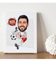 Erkek Kaleci Karikatürlü Kanvas Tablo