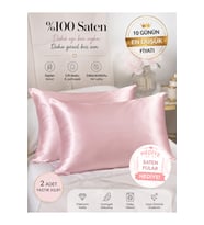 2’li Saten Yastık Kılıfı 50x70 cm + Hediye Saten Fular