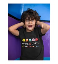 Pacman Game Over Yazılı Unisex Oyun Çocuk Tişört (1-12 Yaş)