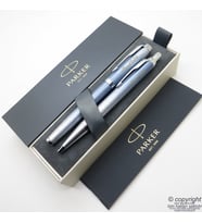 Parker Im SE Poral Mavi Gri CT Roller Kalem + Tükenmez Kalem Set  Parker Kalem  İsme Özel Kalem  Hediyelik Kalem