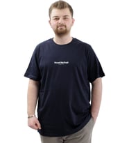 Mode XL Büyük Beden Baskılı Erkek T-Shirt Bisiklet Yaka VAN GOGH U24040 Lacivert