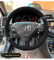 Honda FR-V Dikme Direksiyon Kılıfı Alcantara Süet Monza Black 6 Kişilik MPV-Comfort-Executive 2005-2009