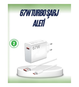 Reno 4 5 6 Uyumlu 67W Çift Turbo Hızlı Şarj Adaptörü – Type-C Lightning Kablolu