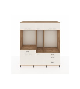 Kronos Dolap 8 Raflı 4 Çekmeceli 3 Askılı 220x59x243 Çam-Aytaşı/Aytaşı
