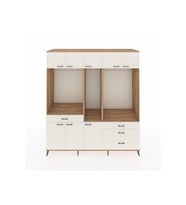 Kronos Dolap 8 Raflı 4 Çekmeceli 3 Askılı 220x59x243 Çam-Aytaşı/Aytaşı