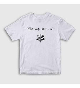 Presmono Unisex Çocuk Beyaz What Would Buffy Do The Vampire Slayer T-Shirt 433212tt (Beyaz)