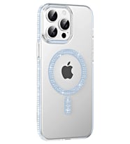 Mey İthalat® iPhone 14 Pro Max Move Taşlı Magsafe Kapak - Mavi