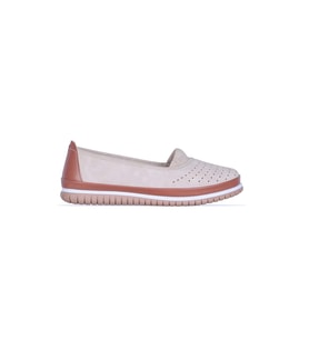 Moda Ayakkabı 848 Syh-Krem Kadın Düz Babet Ayakkabı (Krem)