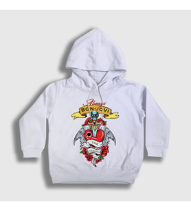 Presmono Unisex Çocuk Beyaz Always Bon Jovi Kapüşonlu Sweatshirt 20048tt