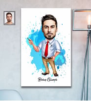 Kişiye Özel Öğretmen Karikatürlü  Ahşap Tablo 30x47 Bay-16