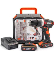 WORX WX-JCR 20Volt/2.0Ah Li-ion Çift Akülü Kömürsüz Profesyonel Darbeli Şarjlı Matkap