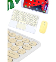 Touchpad Tüm Cihazlara Uyumlu Bluetooth Klavye Touchpad Slim Kablosuz Wifi Q Klavye