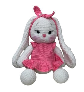 Uzun Kulak Sevimli Tavşan Amigurumi Organik Oyuncak