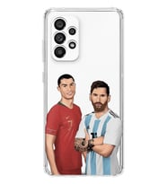 Samsung Galaxy A13 Uyumlu Cristiano Ronaldo & Lionel Messi Tasarımlı Şeffaf Telefon Kılıfı