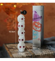 1 Adet 10,9cm Cadılar Bayramı Mini Mum Üst Üste Kuru Kafa