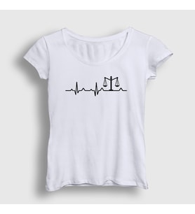 Presmono Kadın Beyaz Heartbeat Hediye Attorney Lawyer Avukat T-Shirt 538259tt (Beyaz)