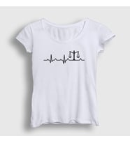Presmono Kadın Beyaz Heartbeat Hediye Attorney Lawyer Avukat T-Shirt 538259tt (Beyaz)