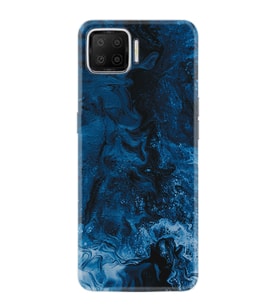 Oppo A73 Kılıf Silikon Desen Özel Seri Blue Zigzag 1687