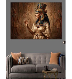 Antik Mısır Tanrıçası Nefertiti Tablosu Dekoratif Kanvas - Mdf Ahşap Tablo