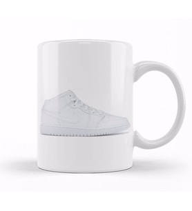 Jordan 1 Mid Gs White Kupa Bardak Porselen