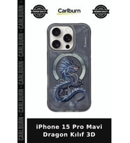 iPhone 15 Pro Mavi Dragon Kılıf 3D Aksesuar Koruyucu Kapak İletişim Aracı Aksesuarı
