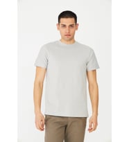 Gri Basic Bisiklet Yaka Erkek T-Shirt